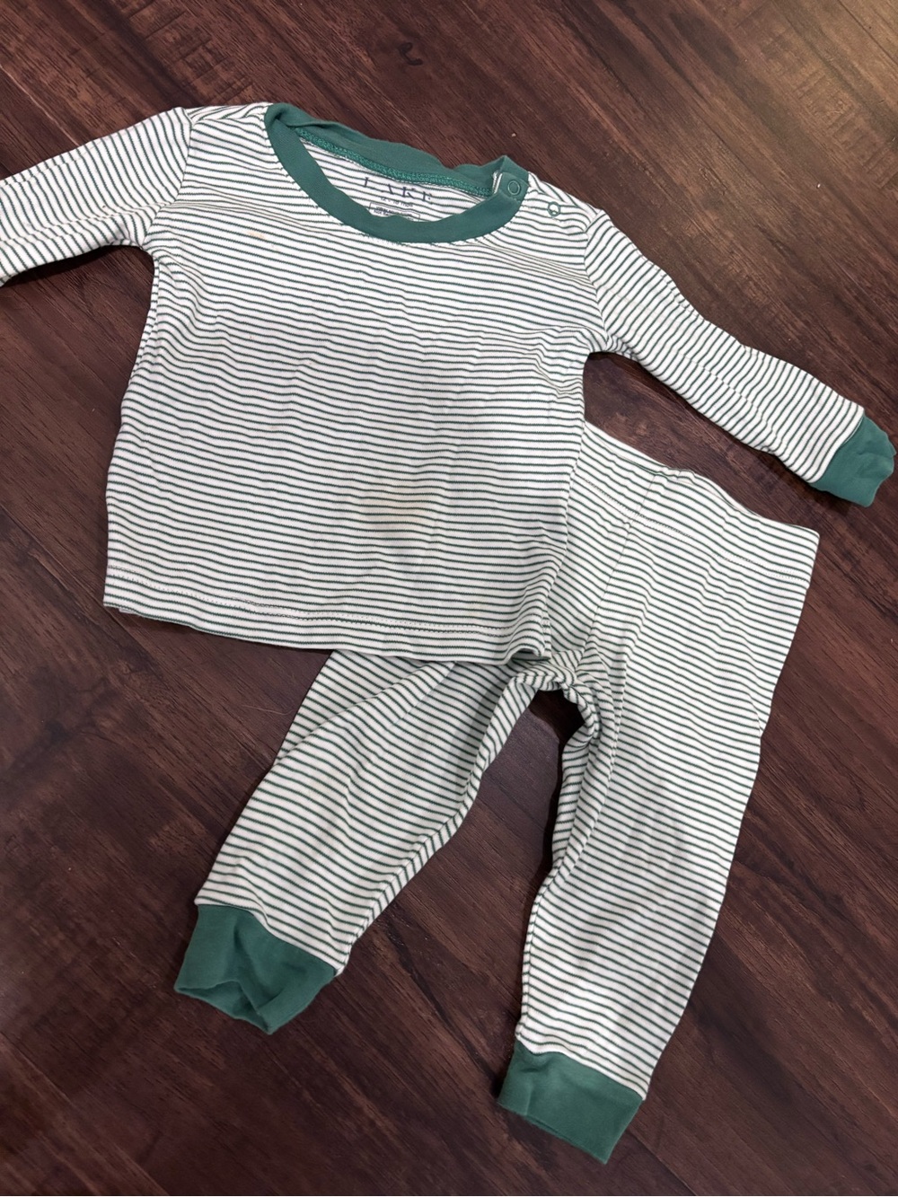 LAKE Green Striped Pajama Set, 12-18 Mo